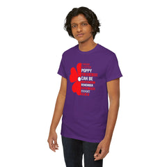 Memorial Day Poppy Tee, For Those Who Fought For Me, Unisex Cotton Tee