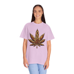 Vintage Leopard Cannabis Leaf T-shirt — Weed Lover Stoner Gift