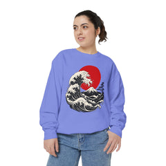 Japanese Wave and Red Sun Comfort Colors Sweatshirt