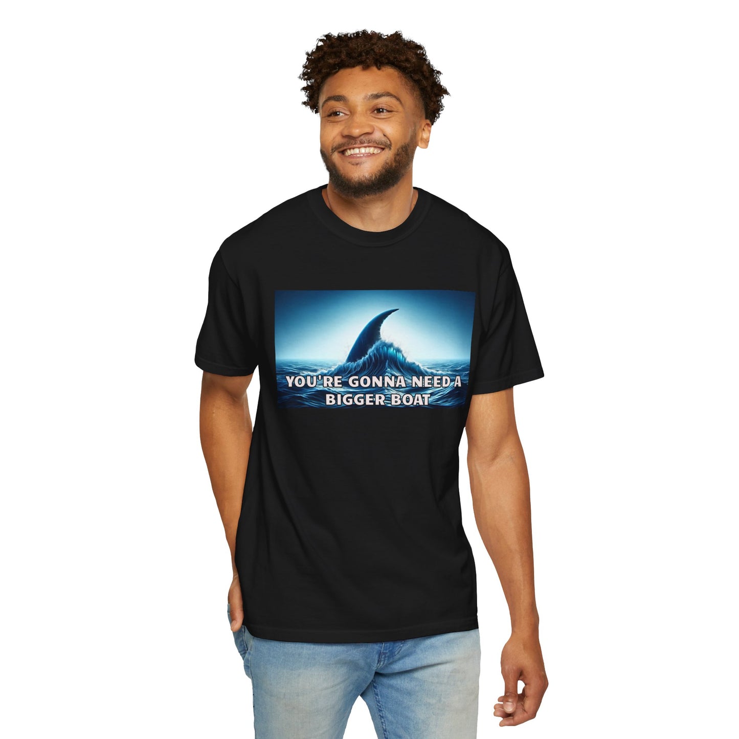 Jaws Movie  Influenced shark fin quote Mural Graphic - Unisex Comfort Colors Shirt