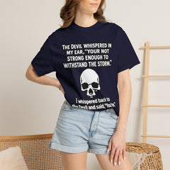 Funny Grammar Police - 'The Devil Whispered...' Skull Resilience Graphic Tee