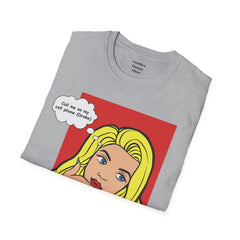 Call Me On My Cell Phone Unisex Softstyle T-Shirt  Pop Art Girl