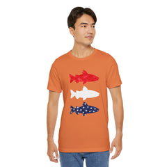 Patriotic Trout T-Shirt — Red White & Blue Fish Tee