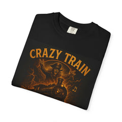 Crazy Train Unisex T-shirt - Graphic Tee for Music Lovers, Edgy Casual Wear, Gift for Concerts, Halloween, and Fun Gatherings