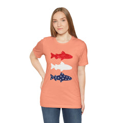 Patriotic Trout T-Shirt — Red White & Blue Fish Tee