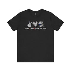 Peace Love Back The Blue in Alaska, Graphic Unisex Short Sleeve Tee