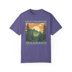 Rocky Mountains Colorado Graphic, Comfort Colors Soft Relaxed Fit Unisex Garment-Dyed T-shirt