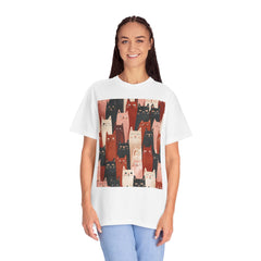 Cute Cat Print Unisex Garment-Dyed T-Shirt - Comfort Colors Soft Perfect for Animal Lovers and Casual Days