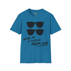 We're On A Mission From God / Blues Brothers / Cheap Sunglasses / Novelty / 80s Movies / The Blues / Jazz / Unisex T Shirts