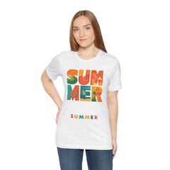 Summer Graphic Tee — Colorful Tropical "SUMMER" Typography T-Shirt