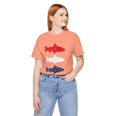 Patriotic Trout T-Shirt — Red White & Blue Fish Tee