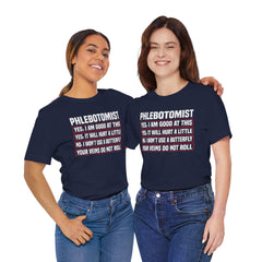 Phlebotomist Humor Tee, Funny Medical Shirt, Nurse Gift, Blood Tech Wear, Cute Phlebotomy Humor, Healthcare Apparel