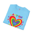 Autism awareness tee, softstyle tee, unisex autism shirt, heart graphic tee, shirt for autism, support autism shirt, gift for autistic child