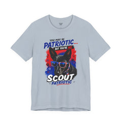 Personalized With Your Dogs Image and Name Patriotic Unisex Jersey Short Sleeve Tee