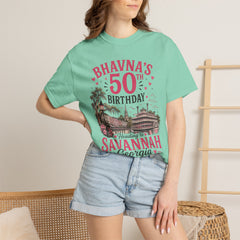 Bhavna Personalized 50th Birthday Girls Trip Savannah, Georgia T-Shirt