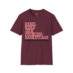 THE BREAKFAST CLUB - Rebel, Nerd, Jock, Princess,  Basketcase -  Unisex Softstyle T Shirt, You Forget About Me, Christmas Gift, For Her
