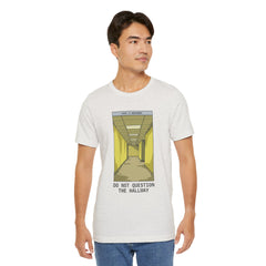 Do Not Question The Hallway T-Shirt — Retro Yellow Corridor Graphic Tee
