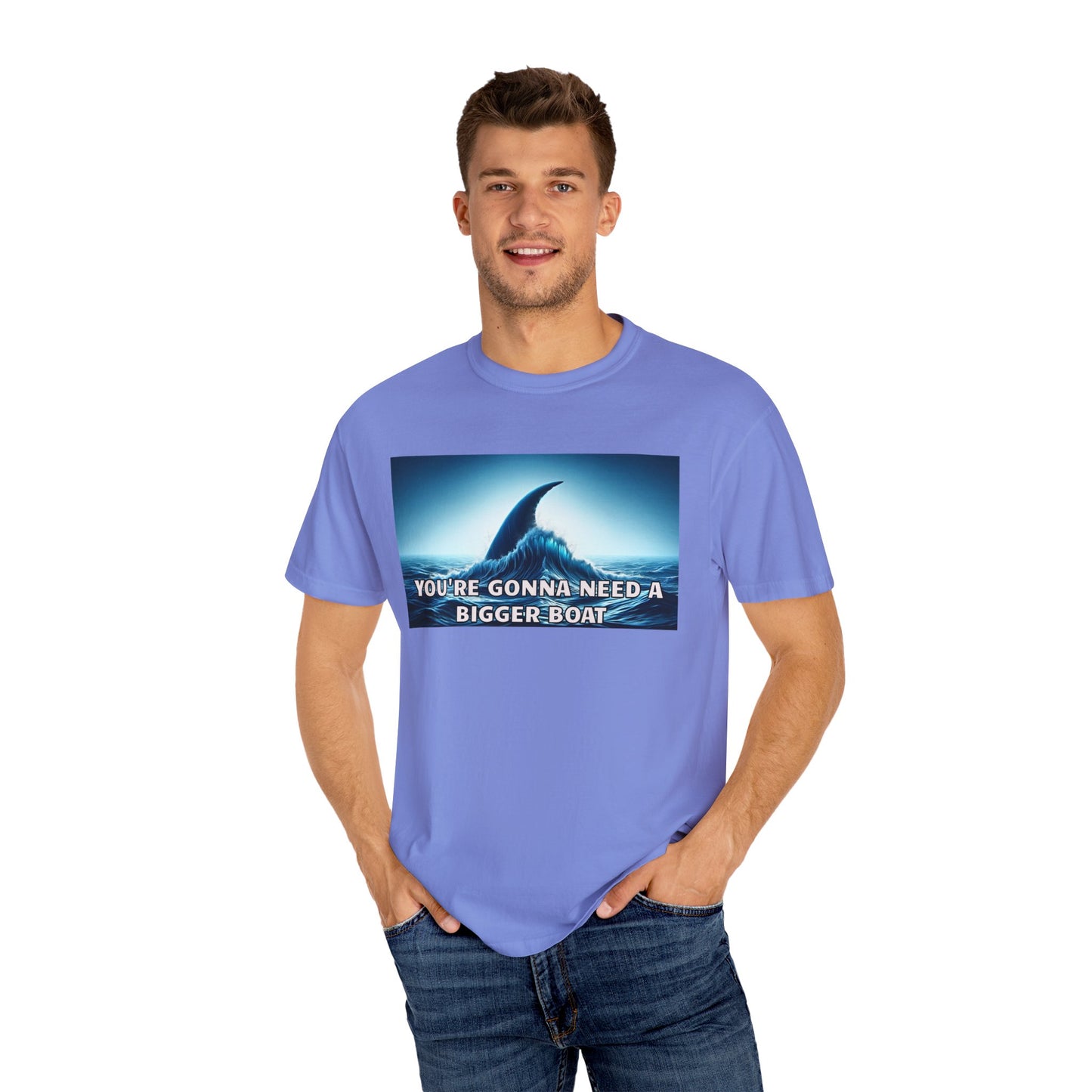 Jaws Movie  Influenced shark fin quote Mural Graphic - Unisex Comfort Colors Shirt