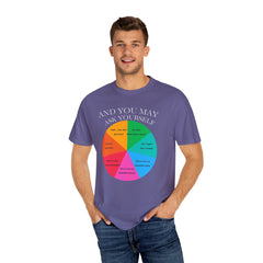 Motivational Talking Head Unisex Garment-Dyed T-Shirt - "And You May Ask Yourself"