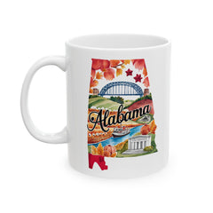 Alabama Watercolor State Mug – Travel Gift or Souvenir – 11oz or 15oz