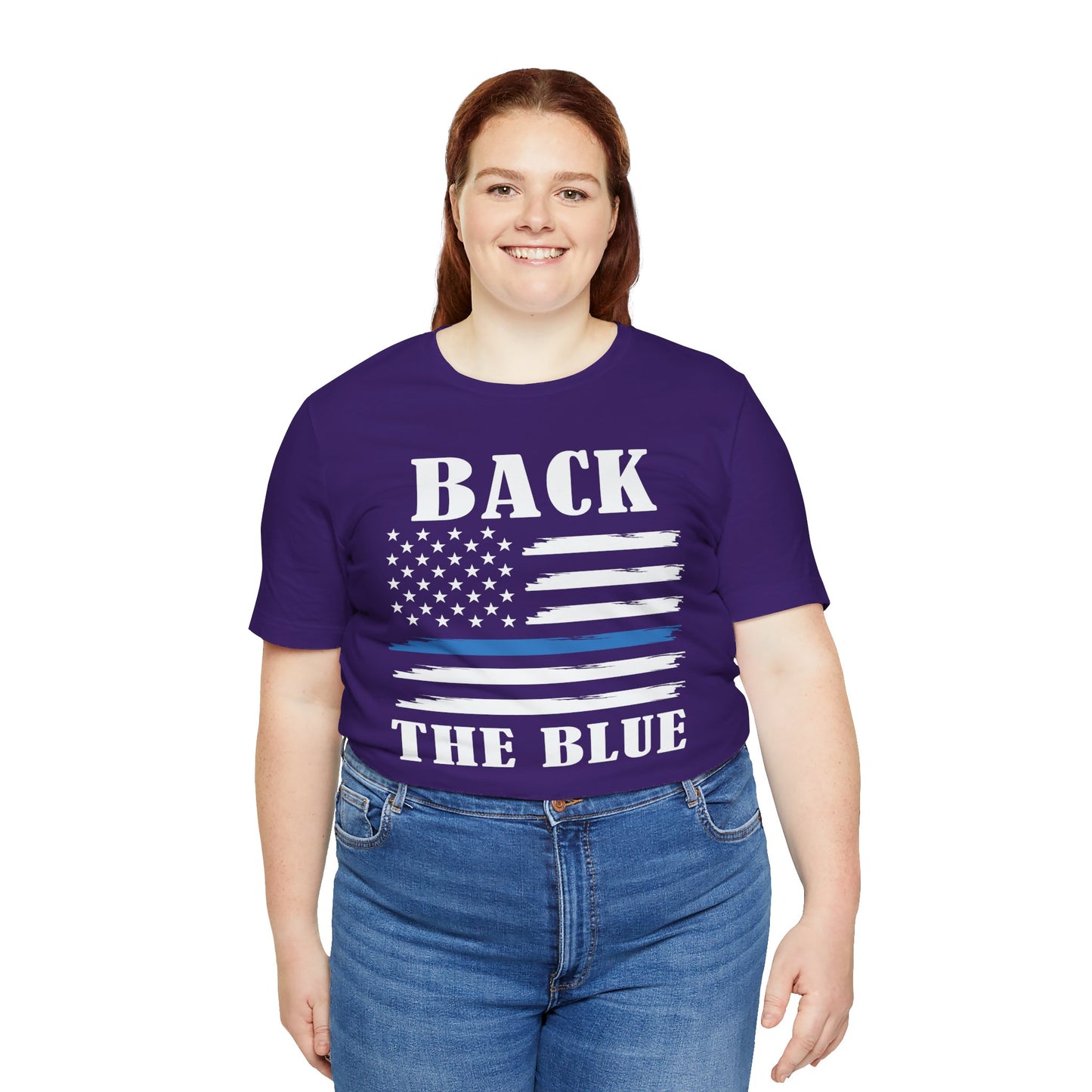 BACK THE BLUE Flag, Graphic Unisex Short Sleeve Tee