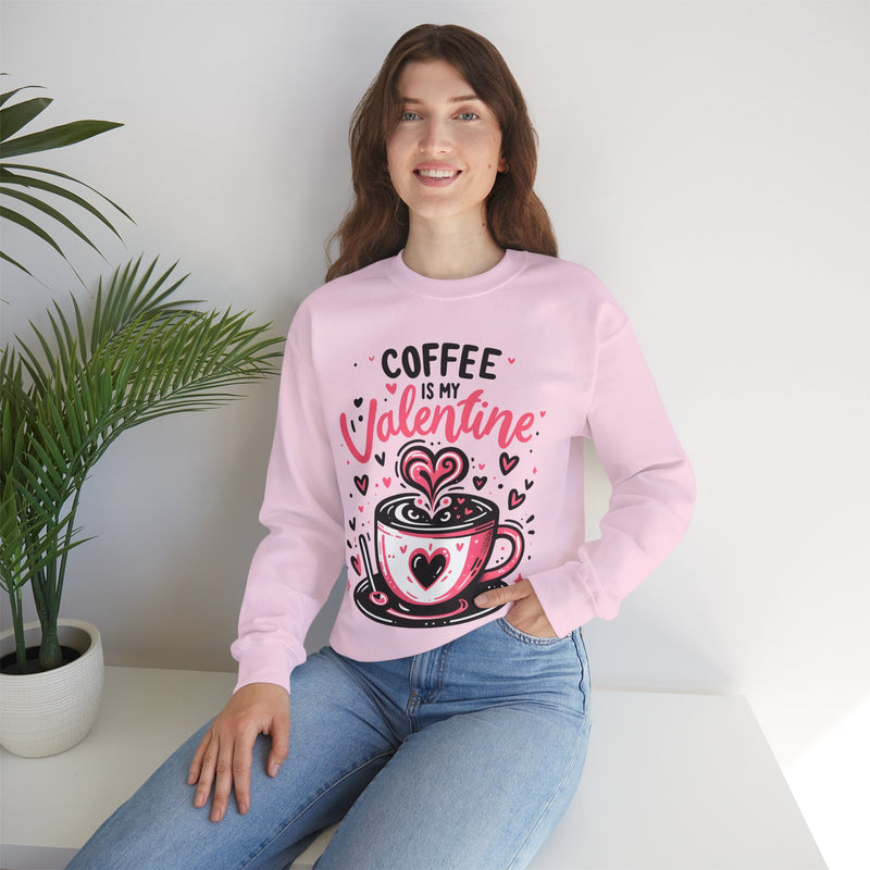 Woman's Coffee Is My Valentine - Unisex Heavy Blend™ Crewneck Sweatshirt