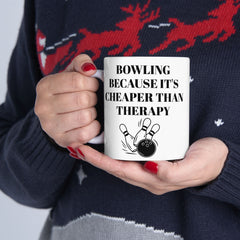 Bowling Therapy Ceramic Mug