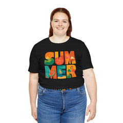 Summer Graphic Tee — Colorful Tropical "SUMMER" Typography T-Shirt