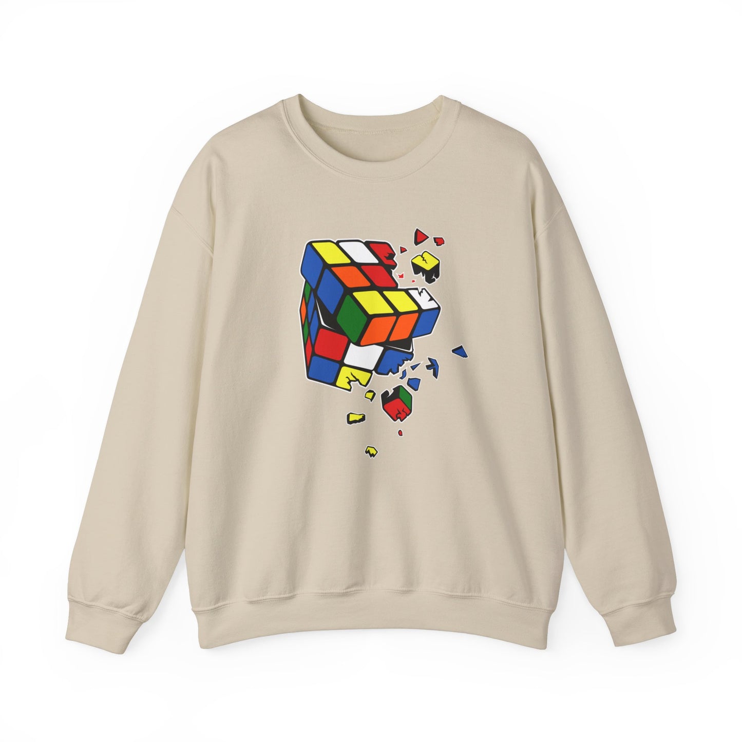 Cracked Rubik's Cube Unisex Heavy Blend™ Crewneck Sweatshirt