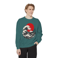 Japanese Wave and Red Sun Comfort Colors Sweatshirt