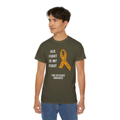His Fight Is My Fight - Unisex Ultra Cotton Tee | Amputee, Leg Amputee, Arm Amputee, Limb Difference Awareness, Prosthetic User Gift,