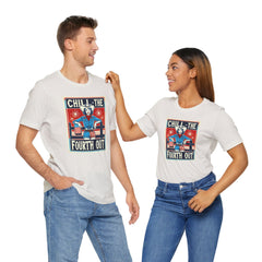 Chill The Fourth Out,Cowgirl Graphic, Unisex Jersey Short Sleeve Tee