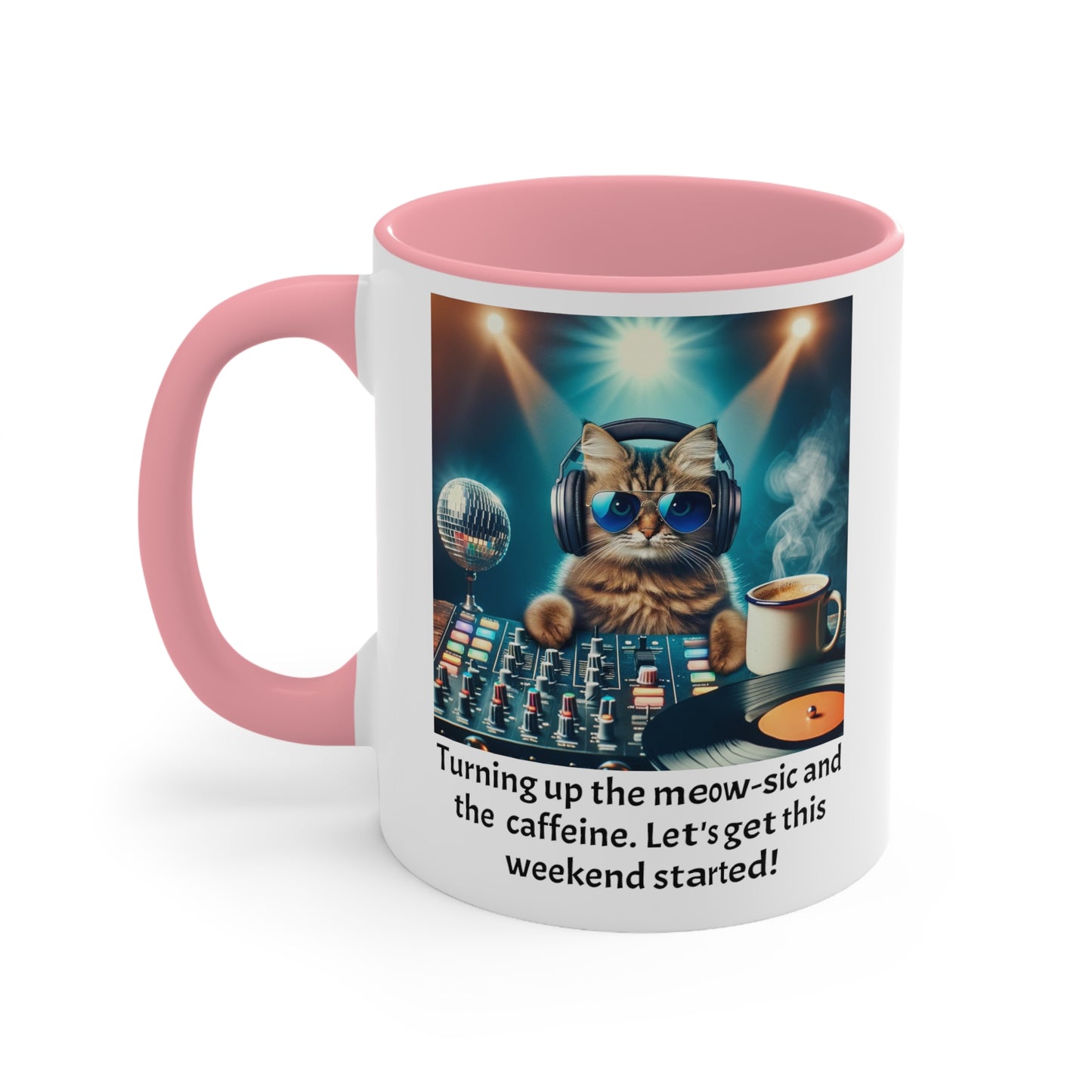 Friday Cat Quote Graphic Mug, 11 oz, 15 oz