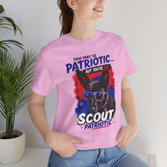 Personalized With Your Dogs Image and Name Patriotic Unisex Jersey Short Sleeve Tee