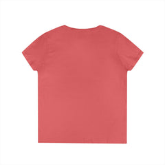 Fairy Tale Snow White & Dog V-Neck T-Shirt — Whimsical Princess Forest Graphic