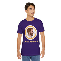 Bearded Graphic Tee - Funny Caucasians Satire Head Shot Unisex Jersey Short Sleeve Tee
