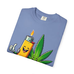 Vintage 'Lighter & Weed' Graphic T-Shirt — Relaxed Stoner/Cannabis Tee