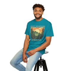 Rocky Mountains Colorado Graphic, Comfort Colors Soft Relaxed Fit Unisex Garment-Dyed T-shirt