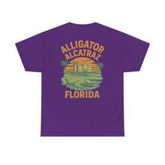 Alligator Alcatraz Unisex Heavy Cotton Tee, Florida Souvenir Shirt, Travel Gift, Vintage Style Tee, Nature Lover Apparel
