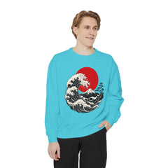 Japanese Wave and Red Sun Comfort Colors Sweatshirt