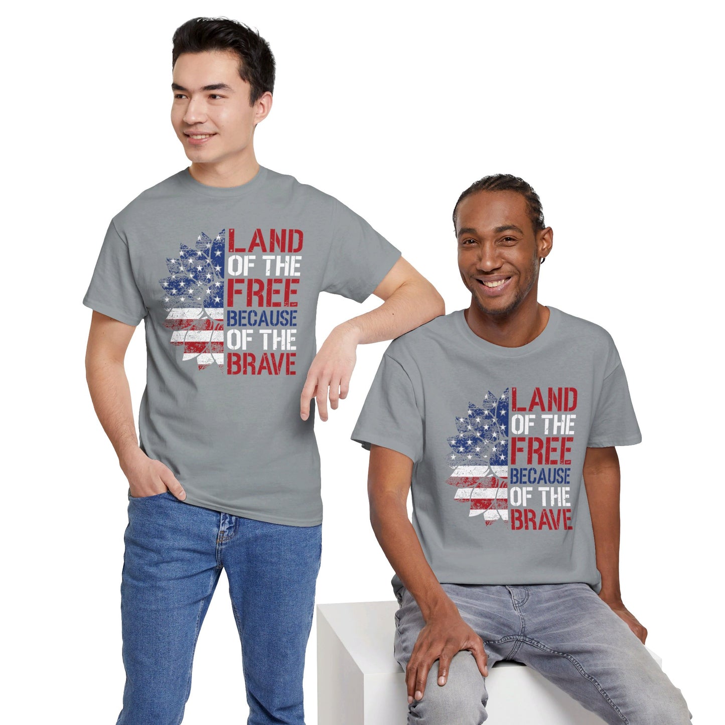 Land Of The Free Because Of The Brave - Unisex Cotton Tee