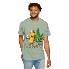 Vintage 'Lighter & Weed' Graphic T-Shirt — Relaxed Stoner/Cannabis Tee