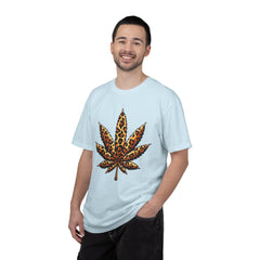 Vintage Leopard Cannabis Leaf T-shirt — Weed Lover Stoner Gift