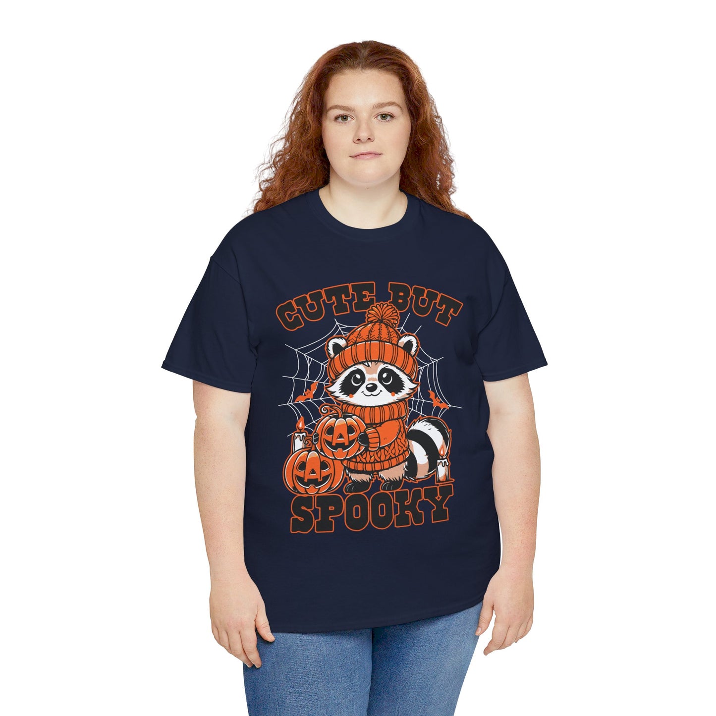 Cute But Spooky Halloween Raccoon! Graphic Unisex Heavy Cotton Tee