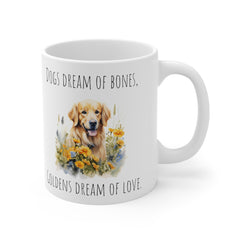 Golden retriever mug, dog lover gift, life is golden mug, ceramic dog mug, gift for her, gift for him, dog dad, dog mom, animal lover mug
