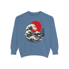 Japanese Wave and Red Sun Comfort Colors Sweatshirt