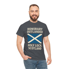 Honorary Outlander Heavy Cotton Tee, Holy Loch Scotland Shirt, Outlander Fan Gift, Casual Tee, Travel Souvenir, Unisex T-Shirt