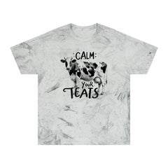 Calm Your Teats Cow Graphic Unisex Color Blast T-Shirt