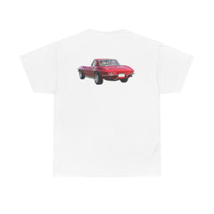 Red Corvette Summer Unisex Tee - I'm Vetted For Life Front and Back Image T Shirt