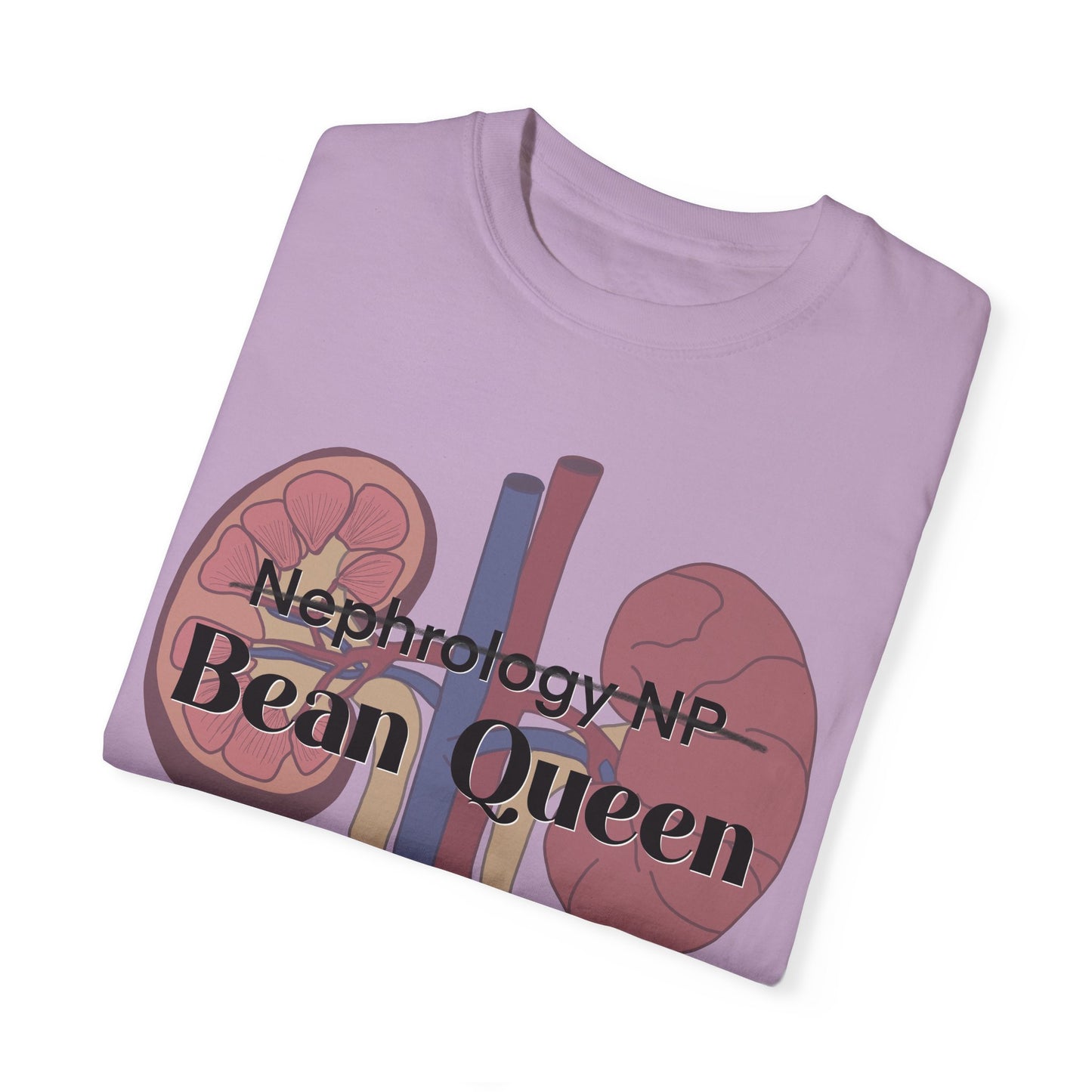 Nephrology NP Bean Queen, Graphic Unisex Garment-Dyed T-shirt